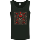 Ornate Playing Card Skull Goth Gothic Mens Vest Tank Top Black