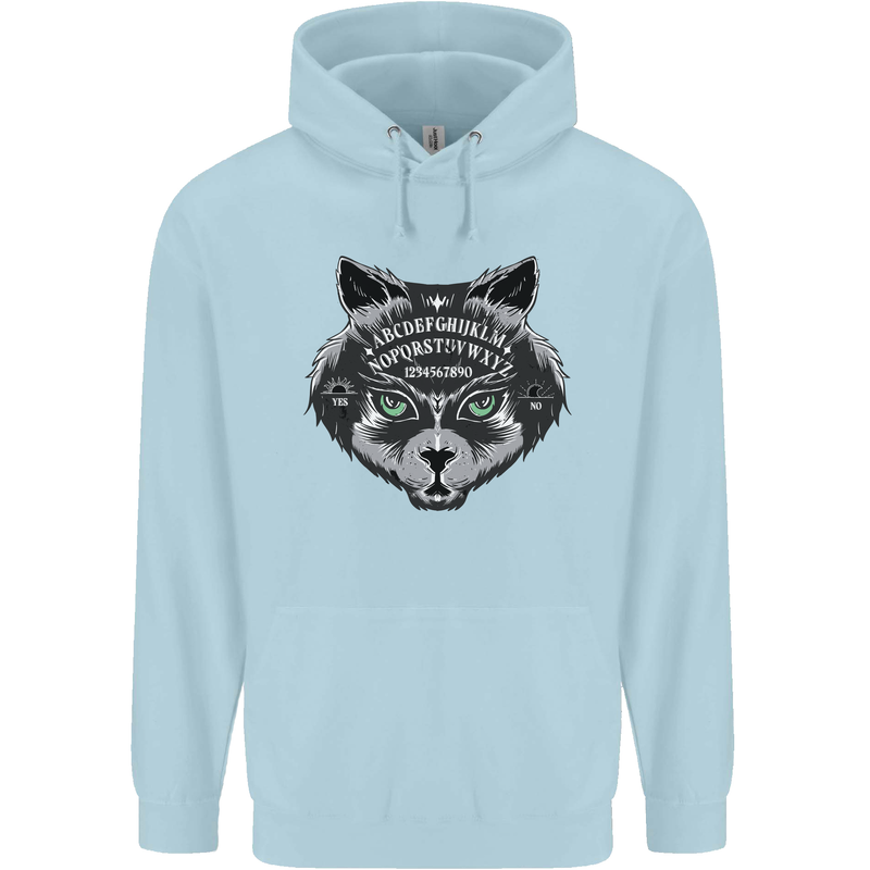 Ouija Board Cat Dark Black Magic Voodoo Childrens Kids Hoodie Light Blue