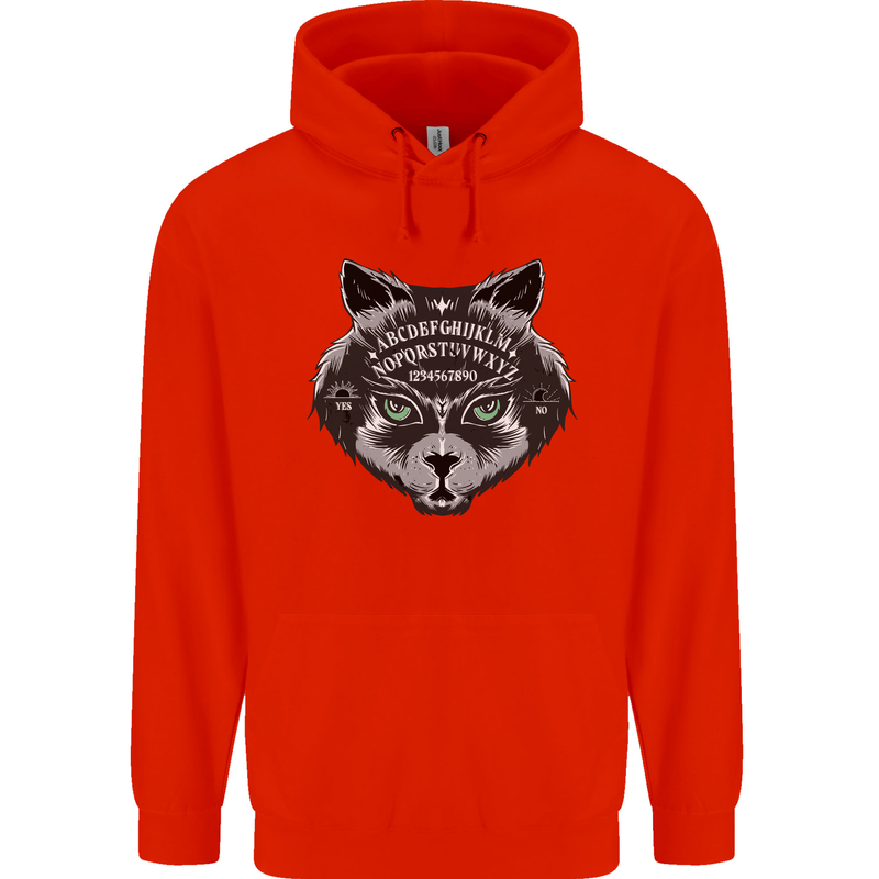 Ouija Board Cat Dark Black Magic Voodoo Mens 80% Cotton Hoodie Bright Red
