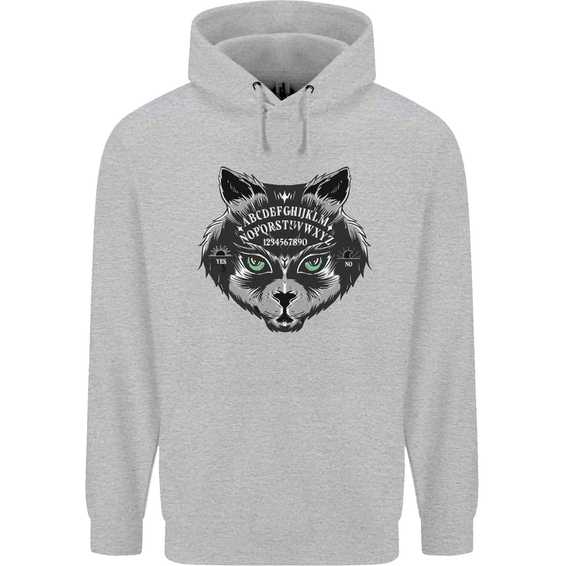 Ouija Board Cat Dark Black Magic Voodoo Mens 80% Cotton Hoodie Sports Grey