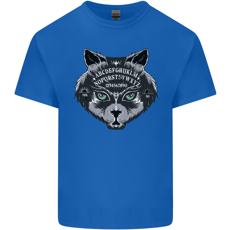 Ouija Board Cat Dark Black Magic Voodoo Mens Cotton T-Shirt Tee Top Royal Blue