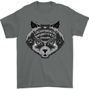 Ouija Board Cat Dark Black Magic Voodoo Mens T-Shirt 100% Cotton Charcoal