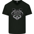 Ouija Board Cat Dark Black Magic Voodoo Mens V-Neck Cotton T-Shirt Black