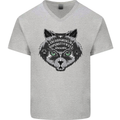 Ouija Board Cat Dark Black Magic Voodoo Mens V-Neck Cotton T-Shirt Sports Grey