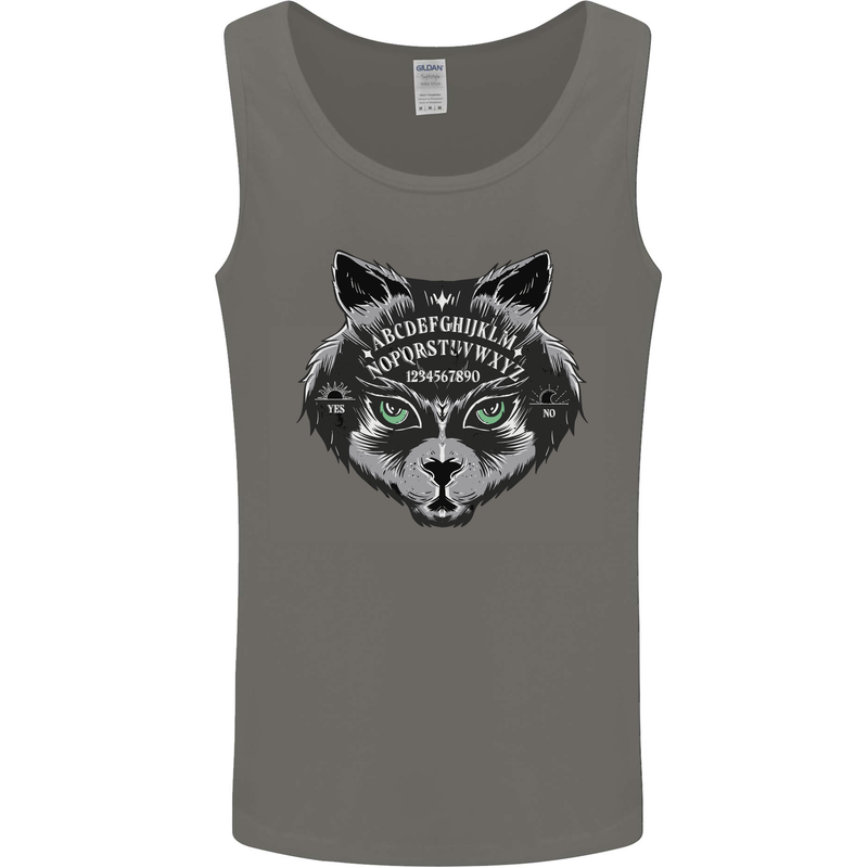 Ouija Board Cat Dark Black Magic Voodoo Mens Vest Tank Top Charcoal