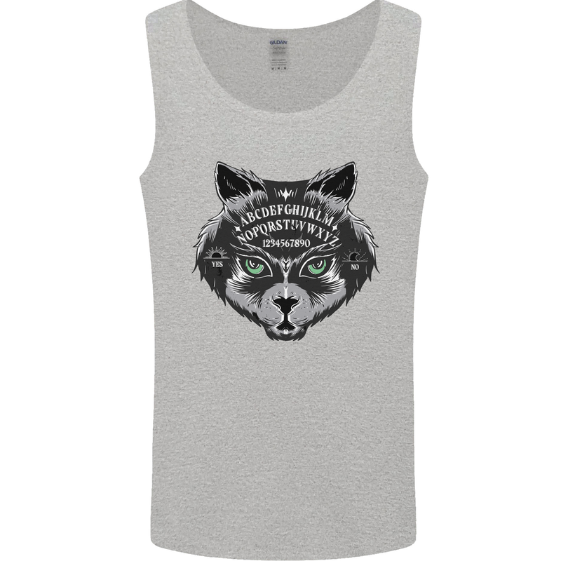 Ouija Board Cat Dark Black Magic Voodoo Mens Vest Tank Top Sports Grey