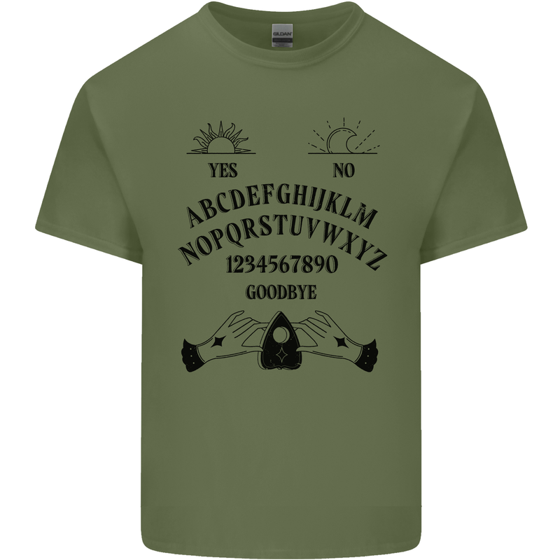 Ouija Board Dark Black Magic Voodoo Mens Cotton T-Shirt Tee Top Military Green