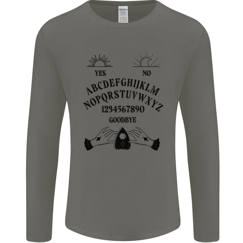 Ouija Board Dark Black Magic Voodoo Mens Long Sleeve T-Shirt Charcoal