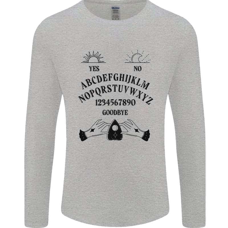 Ouija Board Dark Black Magic Voodoo Mens Long Sleeve T-Shirt Sports Grey