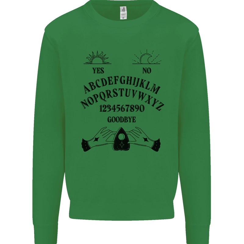 Ouija Board Dark Black Magic Voodoo Mens Sweatshirt Jumper Irish Green