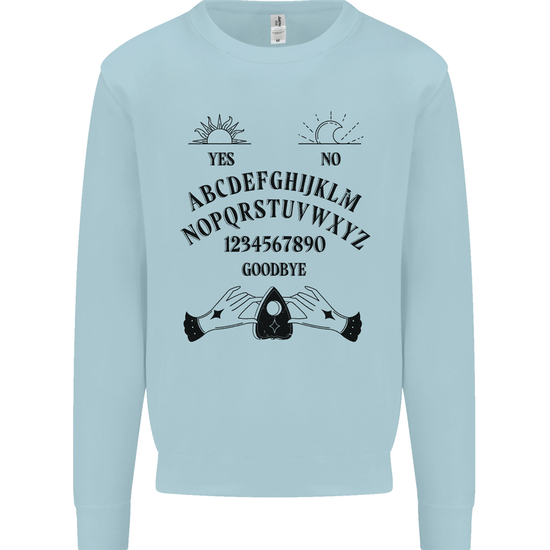Ouija Board Dark Black Magic Voodoo Mens Sweatshirt Jumper Light Blue