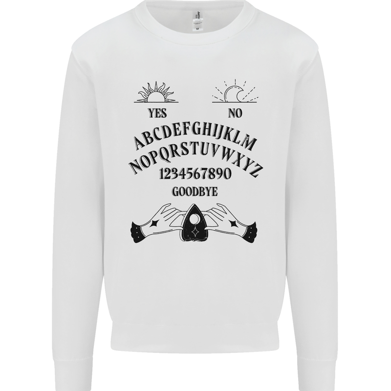 Ouija Board Dark Black Magic Voodoo Mens Sweatshirt Jumper White