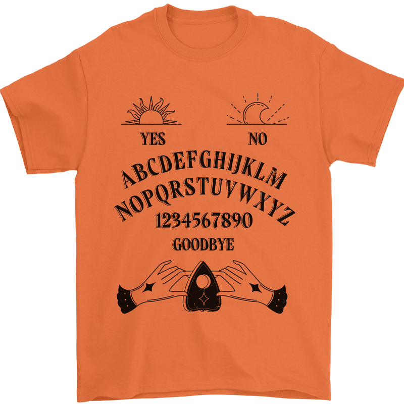 Ouija Board Dark Black Magic Voodoo Mens T-Shirt 100% Cotton Orange