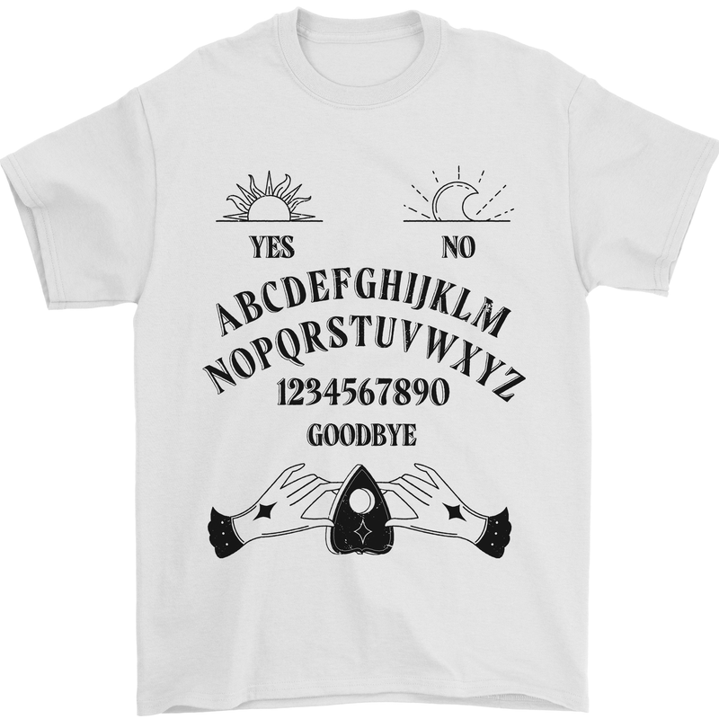 Ouija Board Dark Black Magic Voodoo Mens T-Shirt 100% Cotton White