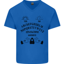 Ouija Board Dark Black Magic Voodoo Mens V-Neck Cotton T-Shirt Royal Blue