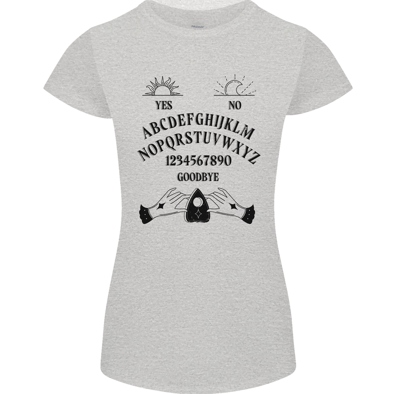 Ouija Board Dark Black Magic Voodoo Womens Petite Cut T-Shirt Sports Grey
