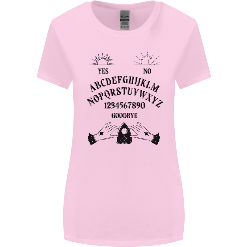 Ouija Board Dark Black Magic Voodoo Womens Wider Cut T-Shirt Light Pink