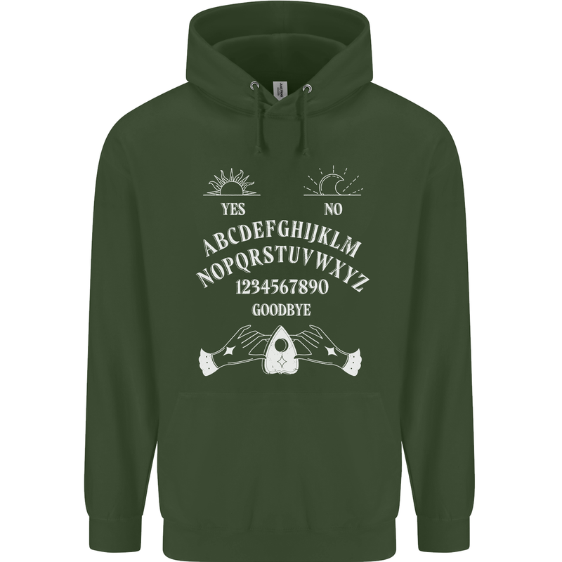 Ouija Board Voodoo Dark Black Magic Mens 80% Cotton Hoodie Forest Green