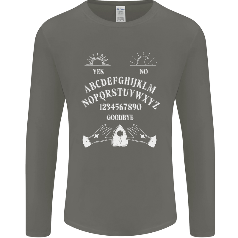 Ouija Board Voodoo Dark Black Magic Mens Long Sleeve T-Shirt Charcoal