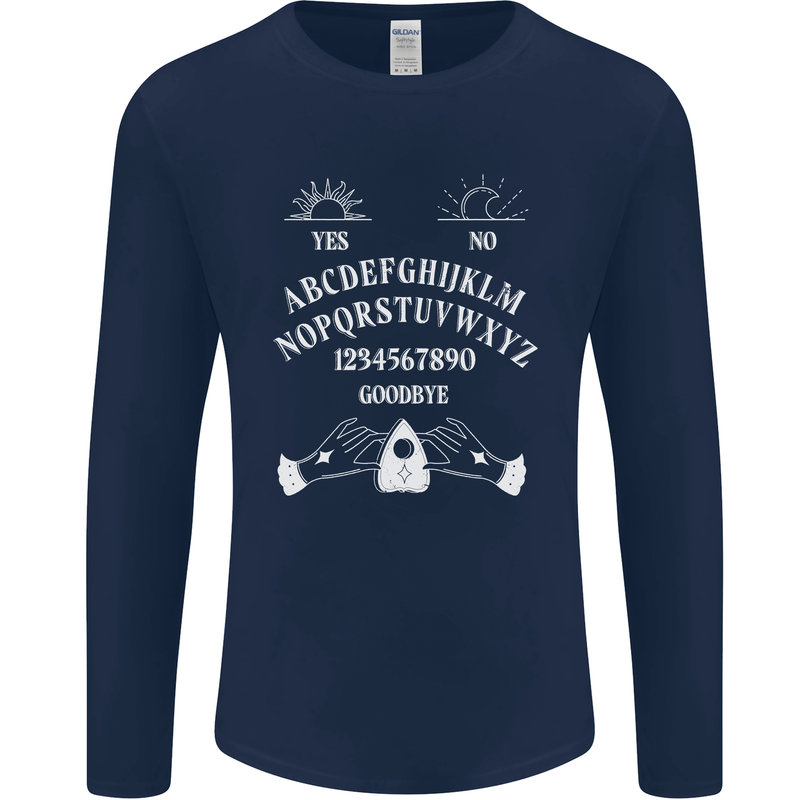 Ouija Board Voodoo Dark Black Magic Mens Long Sleeve T-Shirt Navy Blue