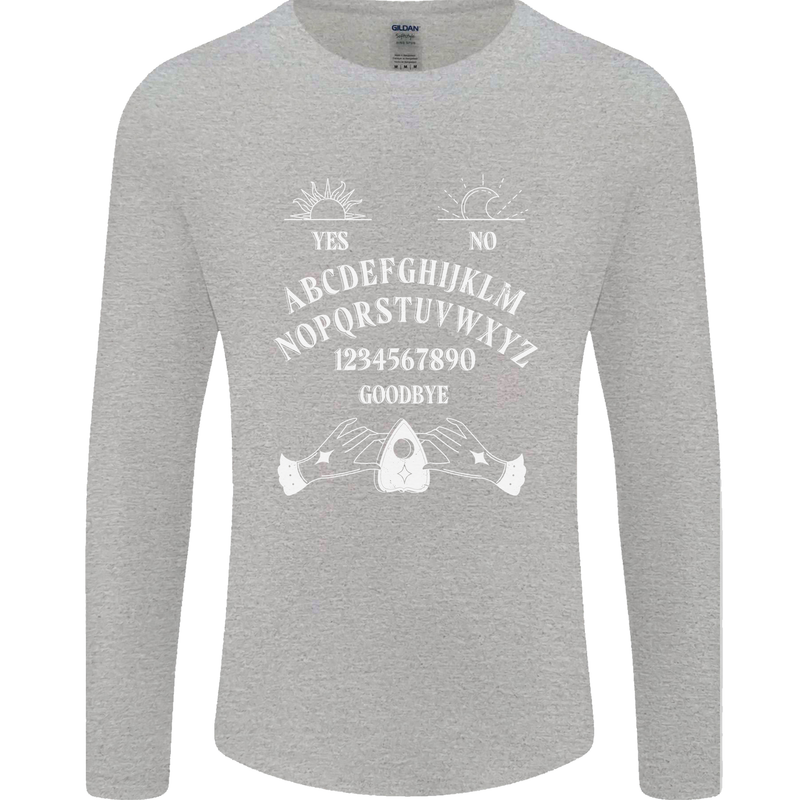 Ouija Board Voodoo Dark Black Magic Mens Long Sleeve T-Shirt Sports Grey