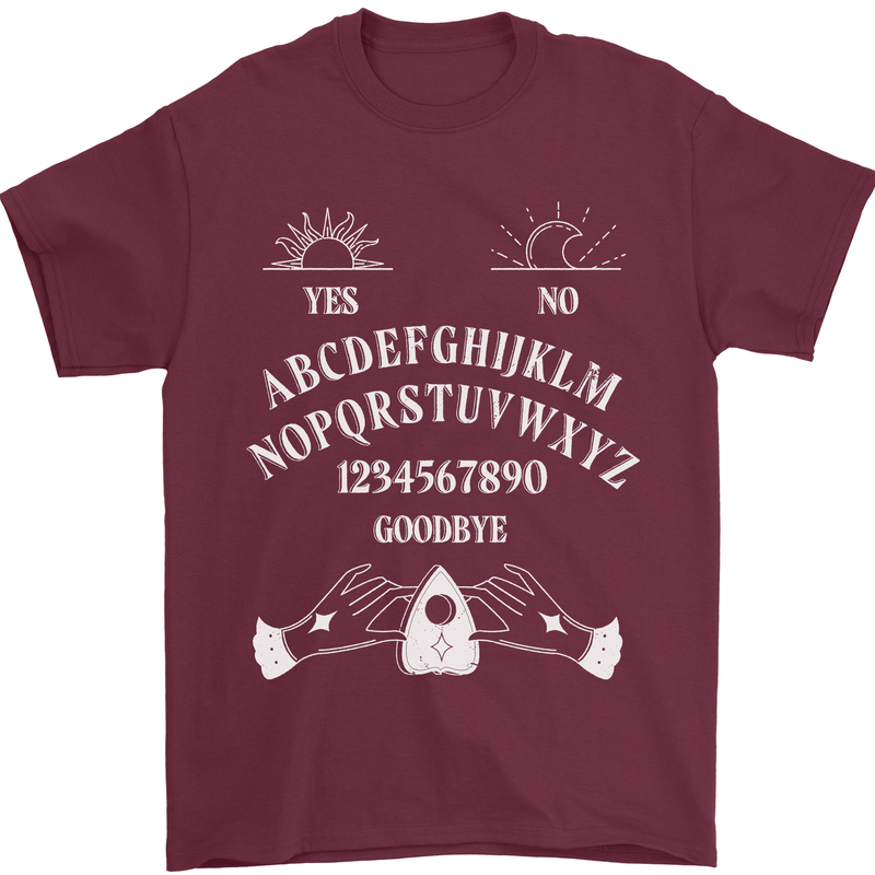 Ouija Board Voodoo Dark Black Magic Mens T-Shirt 100% Cotton Maroon