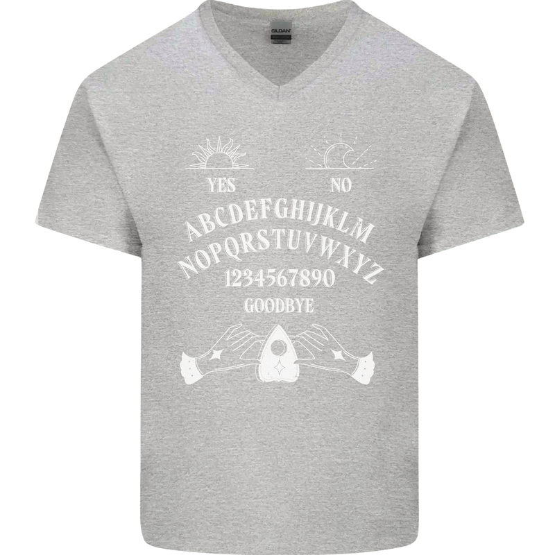 Ouija Board Voodoo Dark Black Magic Mens V-Neck Cotton T-Shirt Sports Grey