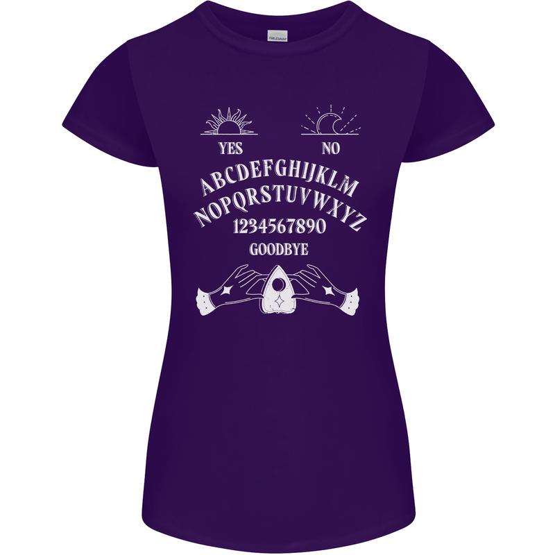 Ouija Board Voodoo Dark Black Magic Womens Petite Cut T-Shirt Purple