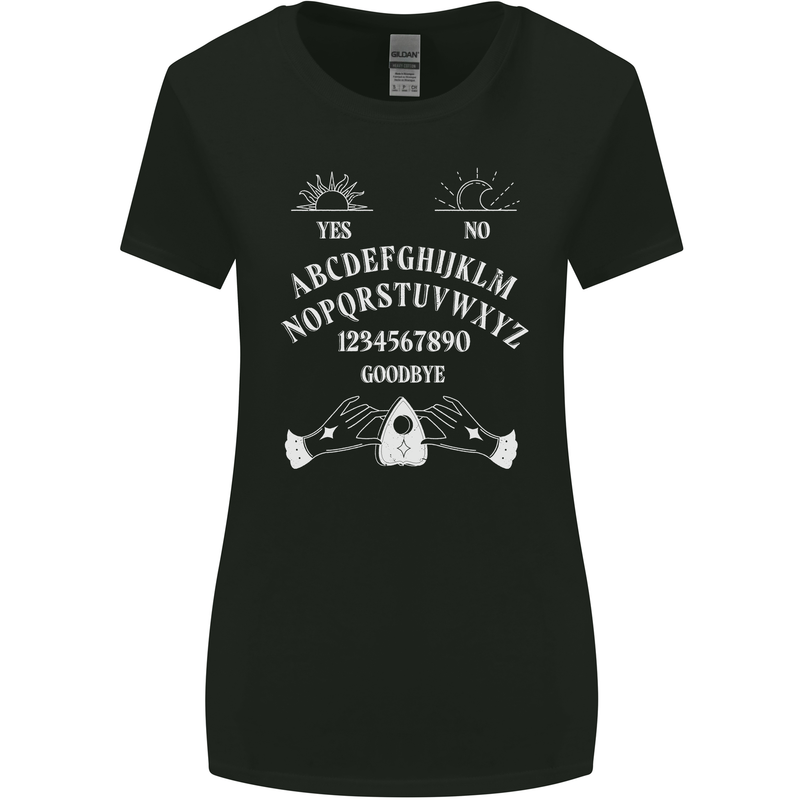 Ouija Board Voodoo Dark Black Magic Womens Wider Cut T-Shirt Black