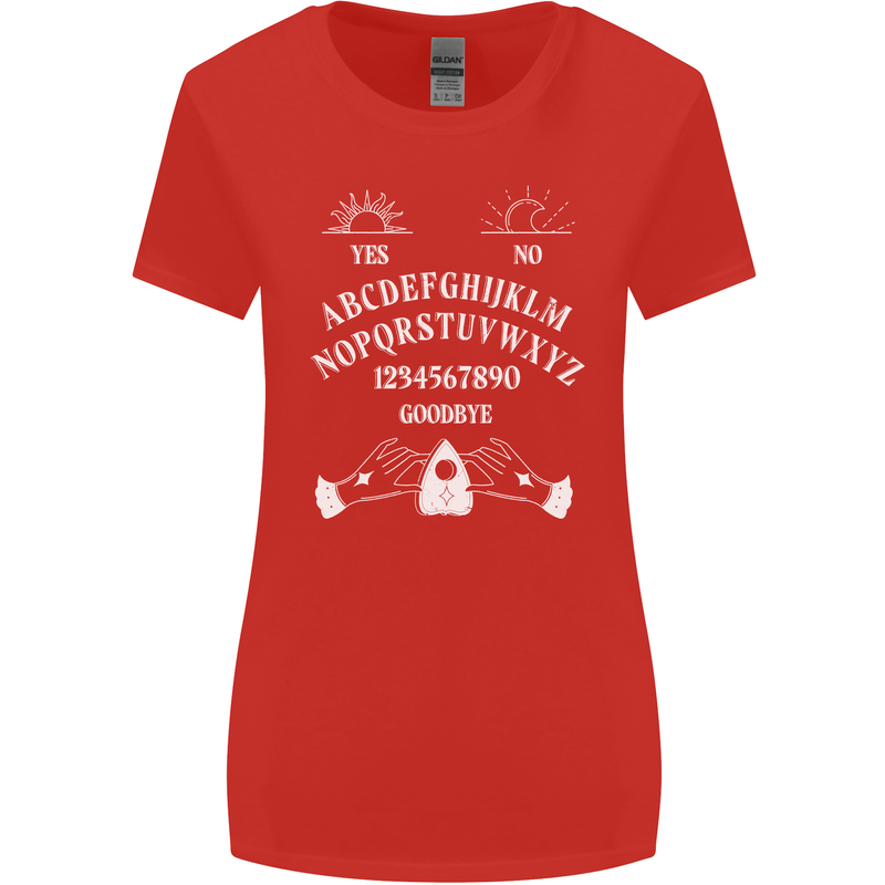 Ouija Board Voodoo Dark Black Magic Womens Wider Cut T-Shirt Red