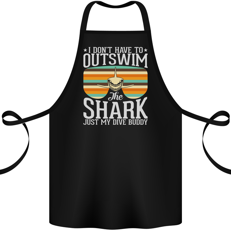 Outswim My Scuba Diving Buddy Funny Diver Cotton Apron 100% Organic Black