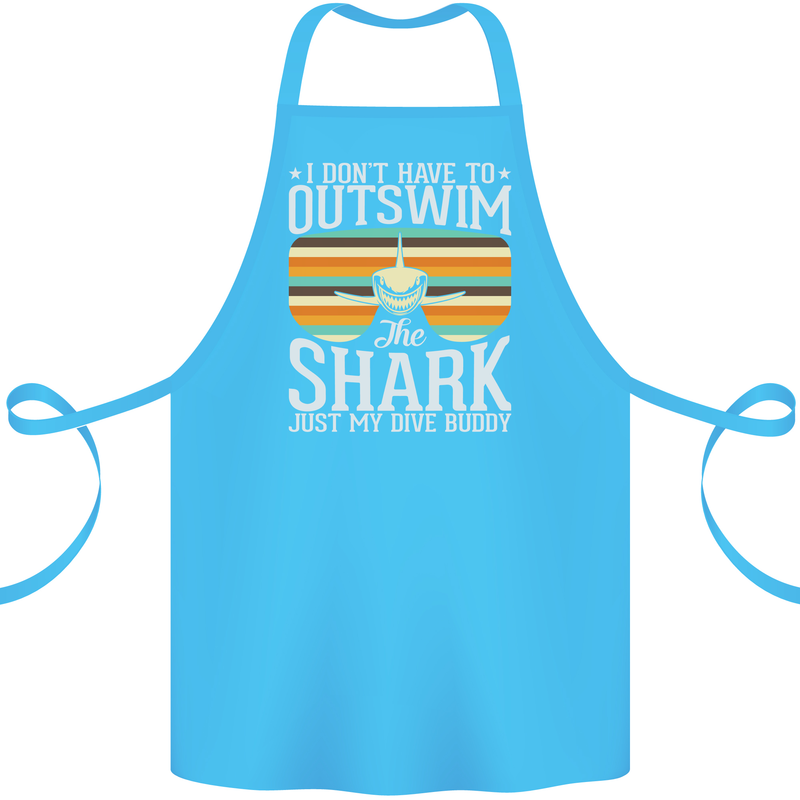 Outswim My Scuba Diving Buddy Funny Diver Cotton Apron 100% Organic Turquoise