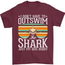 Outswim My Scuba Diving Buddy Funny Diver Mens T-Shirt 100% Cotton Maroon