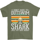 Outswim My Scuba Diving Buddy Funny Diver Mens T-Shirt 100% Cotton Military Green