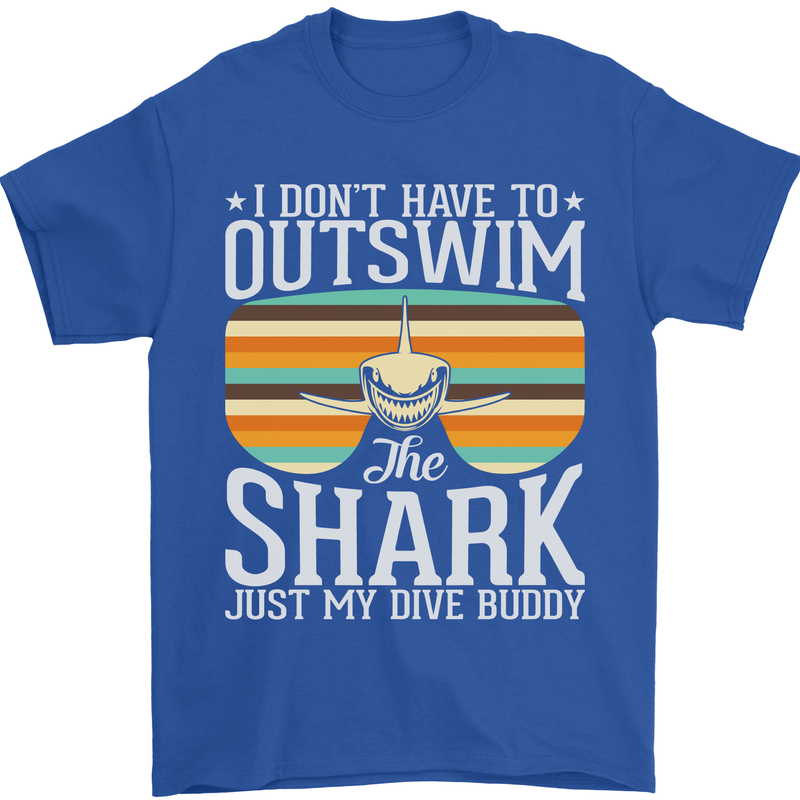 Outswim My Scuba Diving Buddy Funny Diver Mens T-Shirt 100% Cotton Royal Blue
