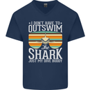 Outswim My Scuba Diving Buddy Funny Diver Mens V-Neck Cotton T-Shirt Navy Blue