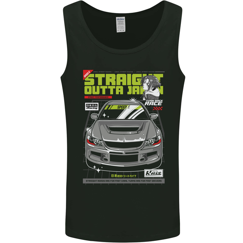 Outta Japan Drifting Car Mens Vest Tank Top Black