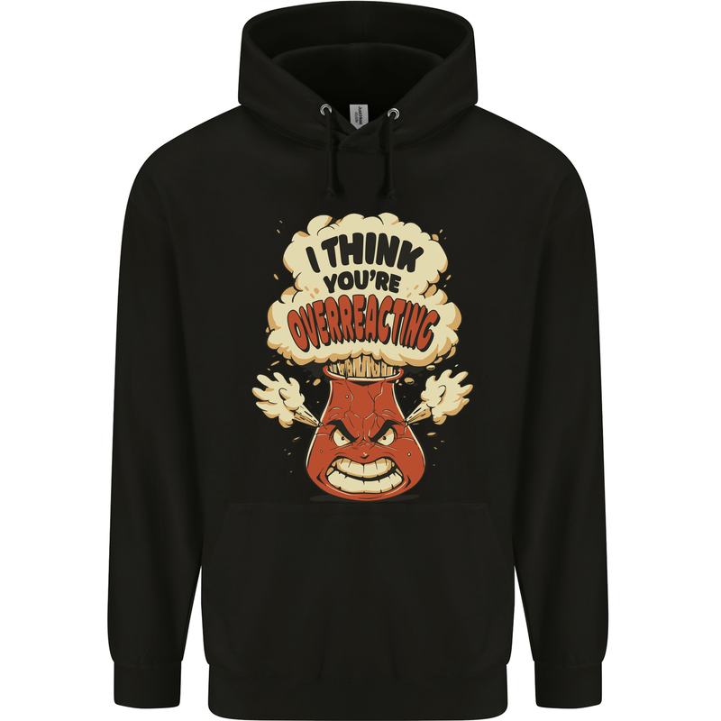Overreacting Funny Chemistry Geek Nerd Childrens Kids Hoodie Black