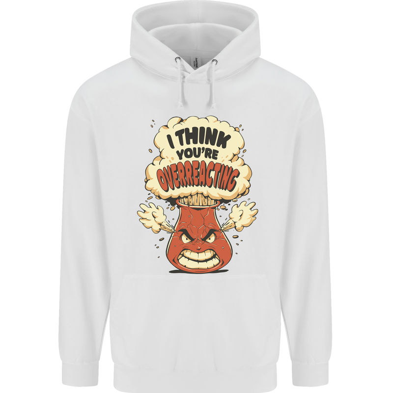 Overreacting Funny Chemistry Geek Nerd Childrens Kids Hoodie White