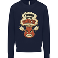 Overreacting Funny Chemistry Geek Nerd Kids Sweatshirt Jumper Navy Blue