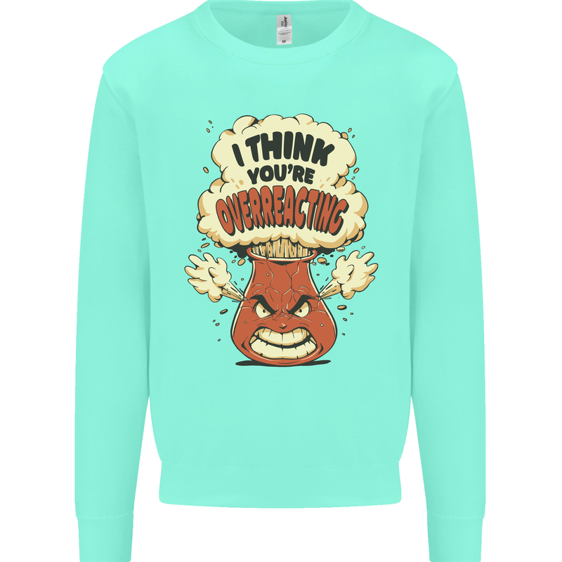 Overreacting Funny Chemistry Geek Nerd Kids Sweatshirt Jumper Peppermint