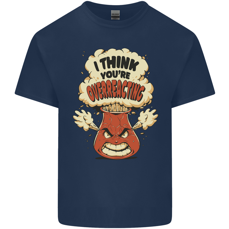 Overreacting Funny Chemistry Geek Nerd Kids T-Shirt Childrens Navy Blue