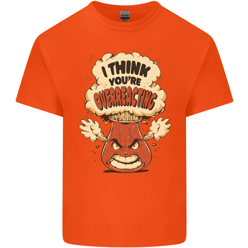 Overreacting Funny Chemistry Geek Nerd Kids T-Shirt Childrens Orange