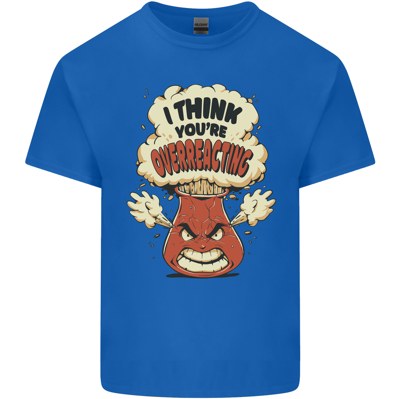 Overreacting Funny Chemistry Geek Nerd Kids T-Shirt Childrens Royal Blue