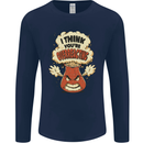 Overreacting Funny Chemistry Geek Nerd Mens Long Sleeve T-Shirt Navy Blue