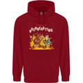 Overreacting Funny Chemistry Science Mens 80% Cotton Hoodie Red