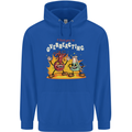 Overreacting Funny Chemistry Science Mens 80% Cotton Hoodie Royal Blue