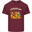 Overreacting Funny Chemistry Science Mens Cotton T-Shirt Tee Top Maroon