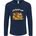 Overreacting Funny Chemistry Science Mens Long Sleeve T-Shirt Navy Blue