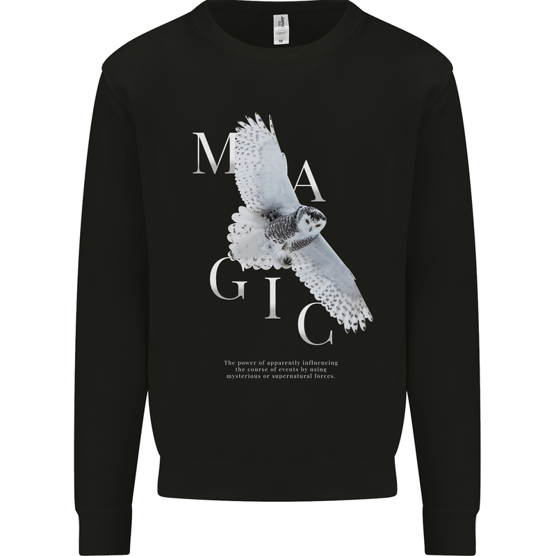 Owl Magic Mens Sweatshirt Jumper Black